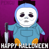 Scared Trick Or Treat GIF by Pudgy Penguins