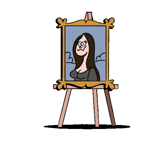 Mona Lisa Falling Sticker by Drunk History