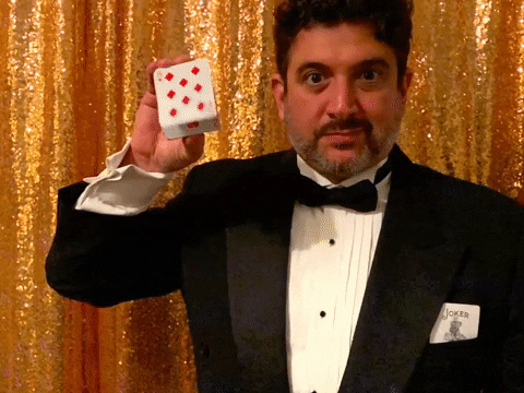mennu card cards card trick 52 card pickup GIF