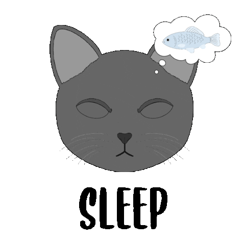 fluffybydesign cat sleep eat routine Sticker