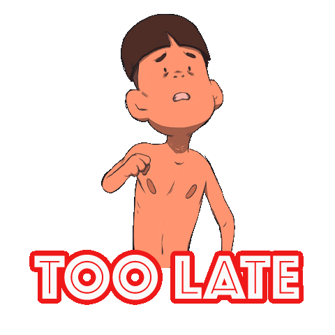 Toolate Sticker by Davilorium