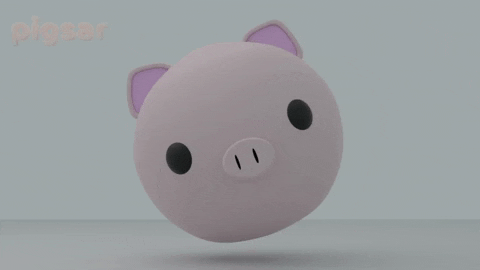fabiyamada giphyupload kawaii 3d pig GIF