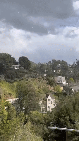 Snow Falls in Hollywood Hills