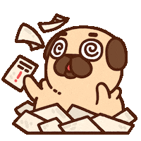Working Stressed Out Sticker by Puglie Pug