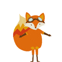 Happy Fox Sticker by Dipongo