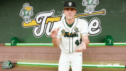 College Baseball Adam GIF by GreenWave
