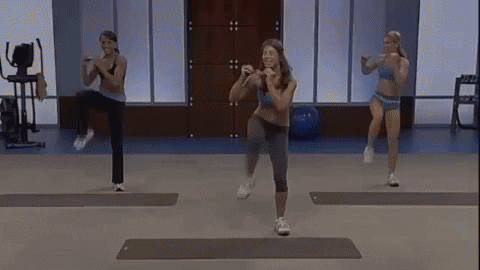 veronicalu7f8d giphygifmaker jillian michaels sixpack sixweeks sentadillas con elevaciones derodilla ymancuerna GIF
