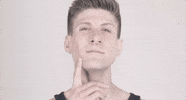 makeup thinking think hmm chin GIF