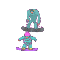 Yeti Snowboarding Sticker by MDXONE