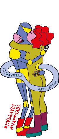druckundwertecreatives love couple robot kissing Sticker