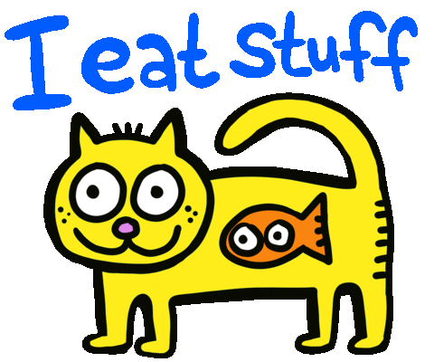 Cat Eat Sticker by Jelene
