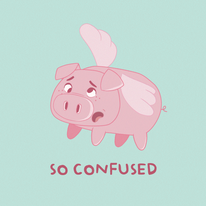 Confused Flying Pig GIF by PositivelyPigasus