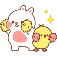 Bunny Cheer Sticker by Tonton Friends