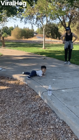 Baby Over Estimates Distance to Curb