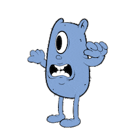 Scared Cartoon Sticker