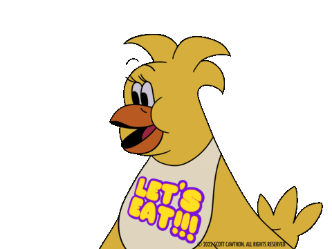 Happy Lets Eat Sticker by Steel Wool Studios