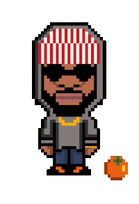 Orange Larry Sticker by crwnking