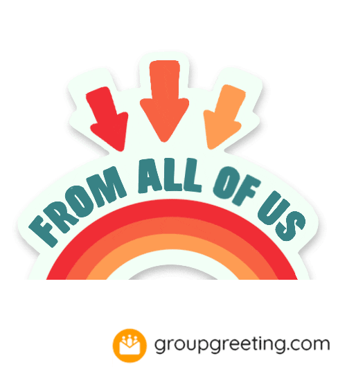 GroupGreetingcards giphyupload rainbow arrow group greeting Sticker