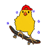 dzanabanana chicken skate skateboard skateboarding Sticker