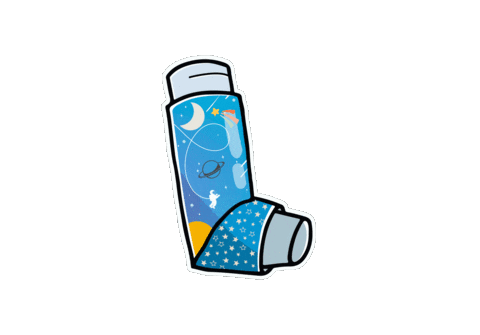 Asthma Inhaler Sticker by archiesallergies