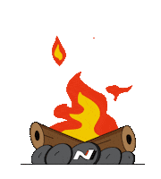 Camp Fire Burn Sticker by Hyundai N Worldwide