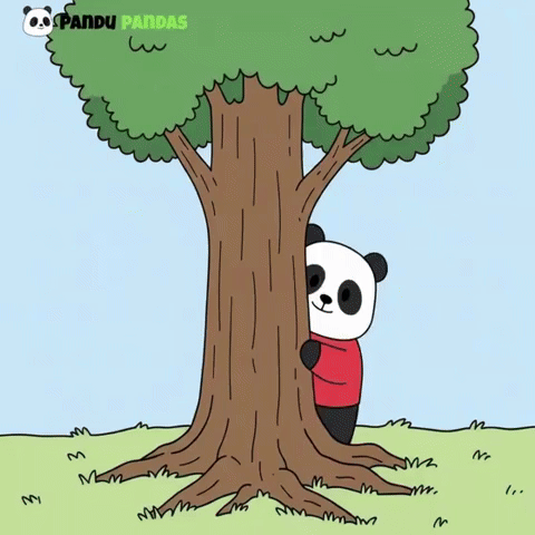 Hiding Hello GIF by Pandu Pandas