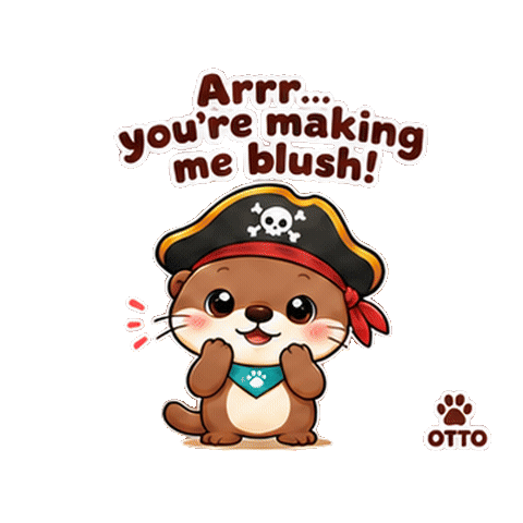 Crush Blushing Sticker by Otto the Otter by GleeSpace