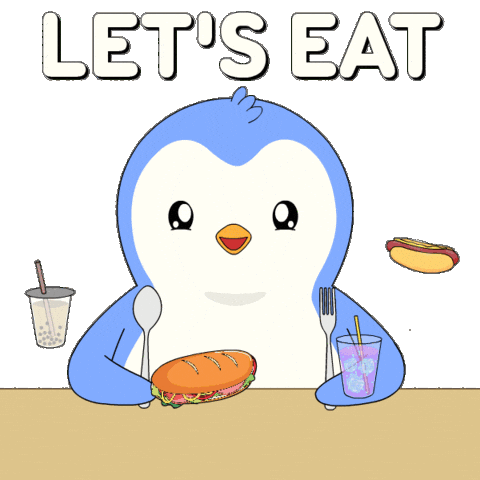 Bubble Tea Eating Sticker by Pudgy Penguins