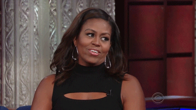 michelle obama eye roll GIF by The Late Show With Stephen Colbert