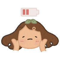 Tired Girl Sticker