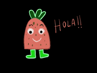 irenedelacalle hello hi hola strawberry GIF