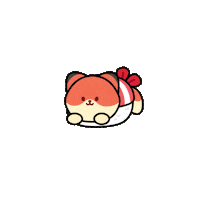 anirollz fox sushi wiggle shrimp Sticker