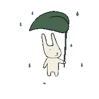swanzystory bunny rain spring rabbit Sticker