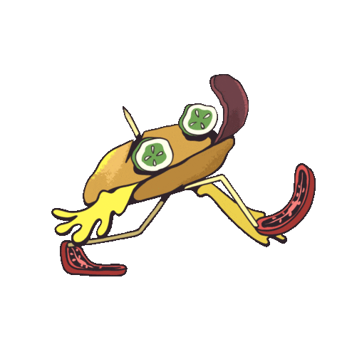renato_quirino animation walk sandwich lanche Sticker