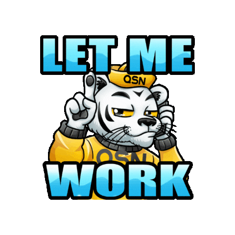 QSNgg giphygifmaker gaming tiger let me work Sticker