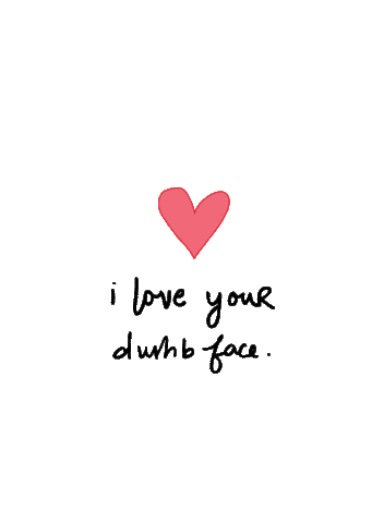 lettersbyame love heart friends red Sticker