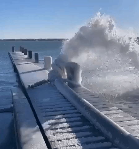 Nantucket Freezes Over as Nor'easter Floodwaters Turn to Ice