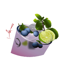 Tabu_Sushi drinks blueberry mojito mojitos Sticker