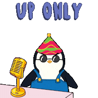 Elon Musk Moon Sticker by Pudgy Penguins