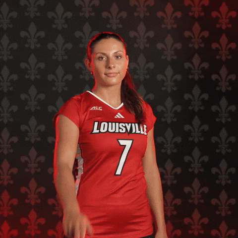 Volleyball Go Cards GIF by Louisville Cardinals