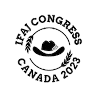 Press Cowboy Hat Sticker by IFAJ 2023