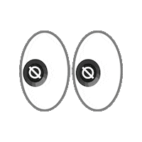 MSQLN eyes emoji amazed black white Sticker