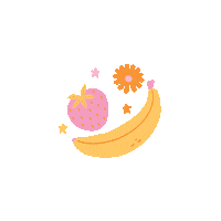 dancingbananagirldesign illustration flowers fruit banana Sticker