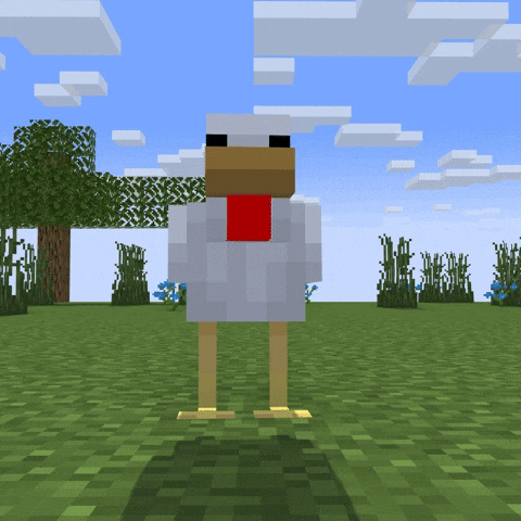 Humamoyous_ cool chicken minecraft minecraft animation GIF
