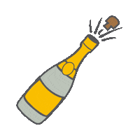 Champagne Celebrating Sticker by Suez Thee