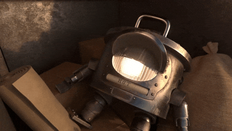 EnterStudio giphyupload hot tired robot GIF