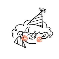 kreasita happy party cartoon birthday Sticker