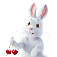 Rabbit Cherry Sticker by Fibabanka
