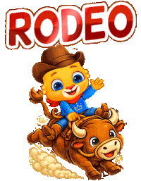 Happy Ride Em Cowboy Sticker by Lucas and Friends by RV AppStudios