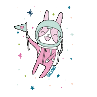 Space Rabbit Sticker by Grisino